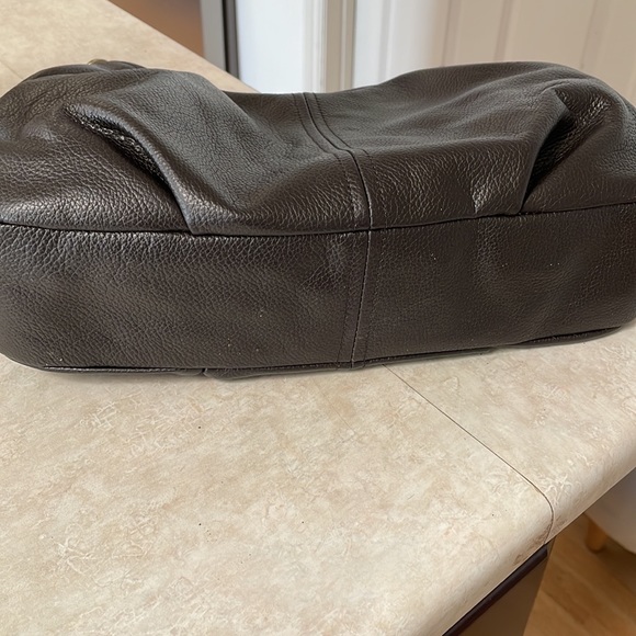 Vintage Real Leather Talbots Brown Dumpling Braided Trim Shoulder Bag Purse - Picture 8 of 8